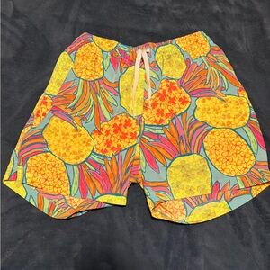chubbies Neon Pineapple Swim Trunks - Pink, Yellow & Teal